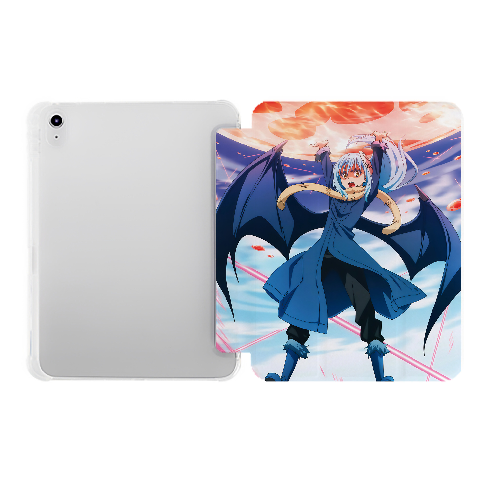 （画像用） 転スラ Regarding Reincarnated to Slime IPad ケース ペン収納付き 三つ折りスタンド PUレザー×シリコン 対応機種9.5/10.5/10.9インチ